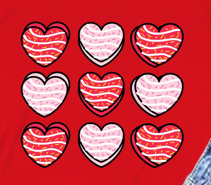 Valentines Shirts for Women Funny Hearts T-Shirt Happy Valentine's Day Tee Tops - Image 5