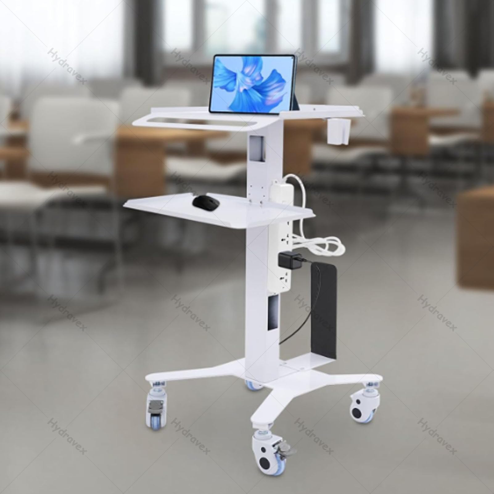 Wózek medyczny, dwuwarstwowy wózek, mobilna stacja robocza do domowego biura i spotkań, stojak na sprzęt do salonu i spa