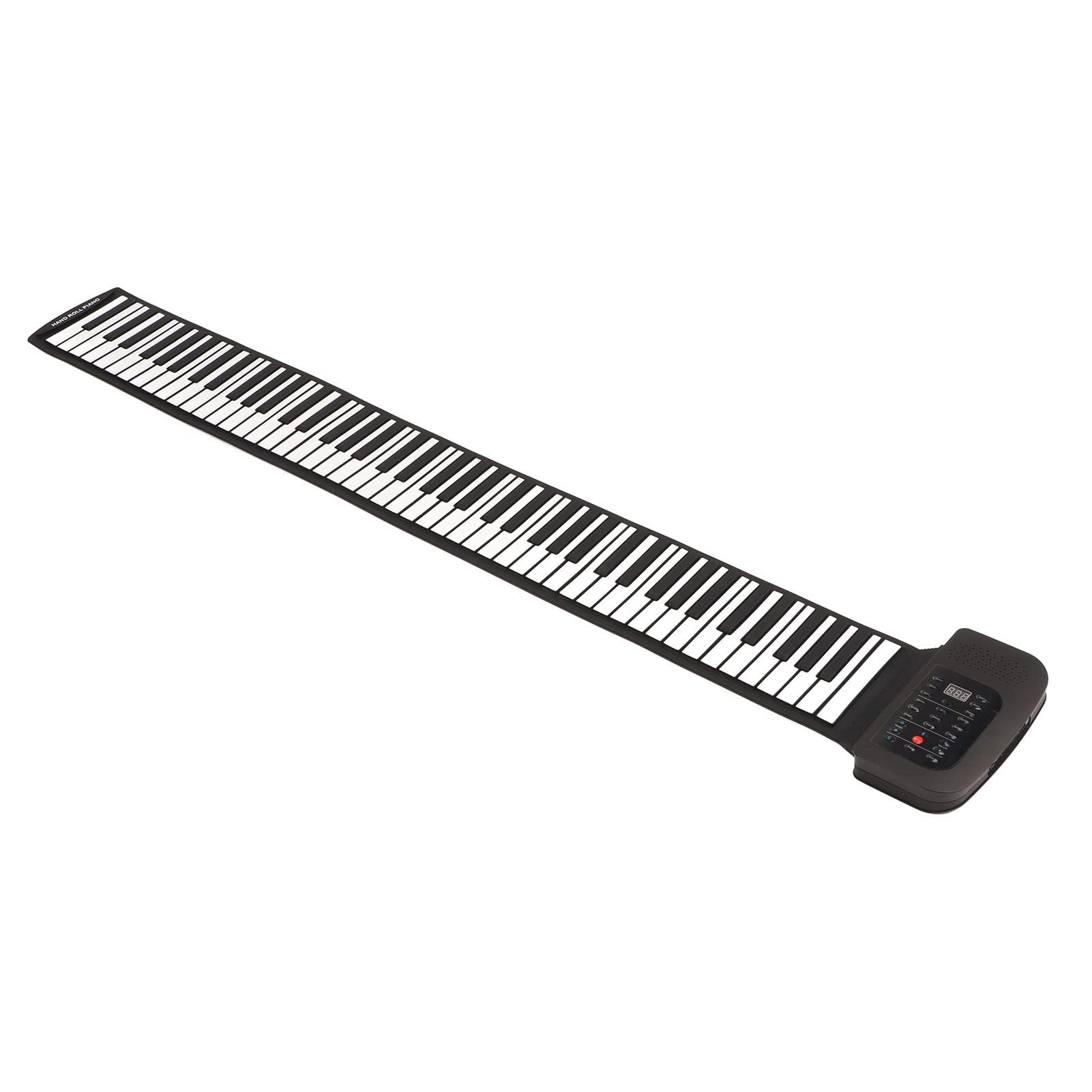 Roll Up Piano, 88 Keys Foldable Piano Keyboard with LED Display, Bluetooth MIDI Digital Electric Hand Roll Piano with External Tone, Portable Roll Up Keyboard Piano with Horn for Kids Adults(UK Plug)