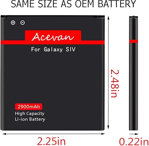 Miniatura 3 de Acevan - Batería de repuesto para Samsung Galaxy S4 ATT I337 Verizon I545 Sprint L720 T-Mobile M919 R970 I9500 I9505 Galaxy S4 LTE I9506