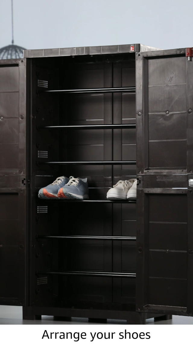 Cello Novelty Big Plastic Shoe Rack with Lock(Brown) : Amazon.in