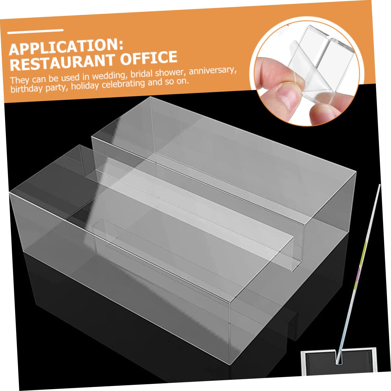 SHINEOFI 36piezas Soportes De Acrílico Transparente Para Tarjetas De Titulares De Números De Mesa Menú y Cartas Para Bodas y Eventos Diseño Moderno y Minimalista