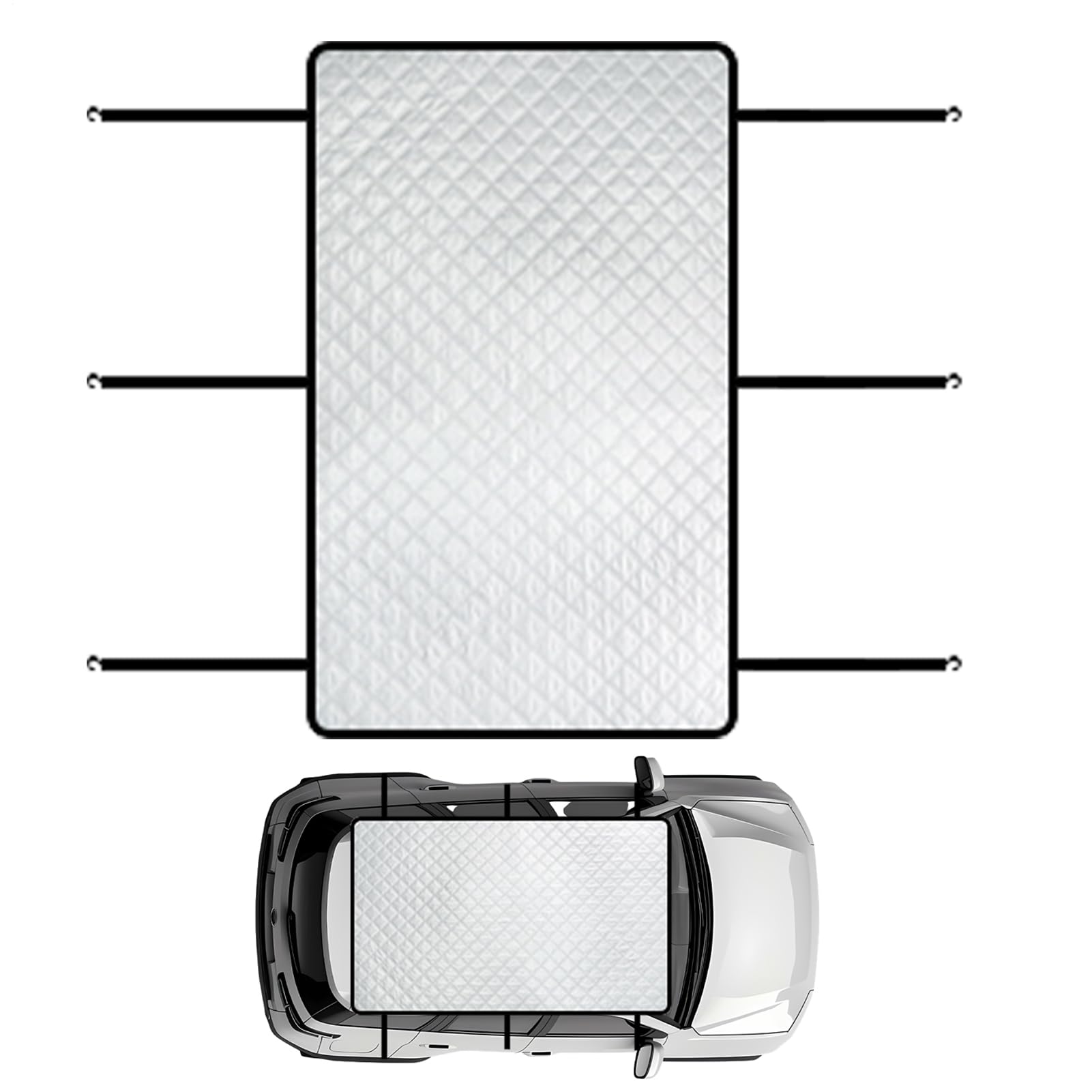 Copertura Per Tetto Apribile - Misura Universale 100x65 Cm, Scudo Termico Per Veicoli, Paralume Per Finestrino Automobilistico | Tettoia Portatile Resistente Ai Raggi UV Con Attacco Elastico Pr
