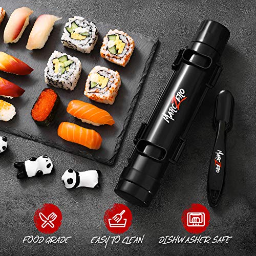 MarcZero Sushi Making Kit, 19 in 1 Sushi Bazooka Roller Kit With Bamboo Mat, Sushi Knife, Bamboo Chopsticks, Sushi Bazooka, Sushi Mold, Bamboo Paddle Spreader, DIY Sushi Roller Machine for Beginner