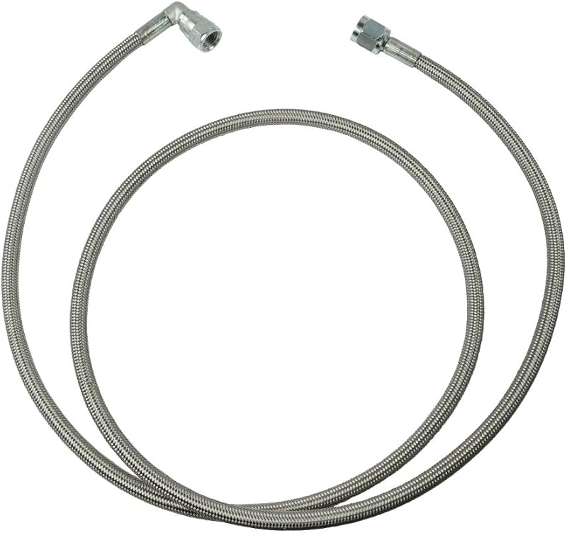 Mangueira de alimentação de óleo para turbo ICT Billet em aço trançado -4AN, 90° e reta – 1 unidade de 1,52 m