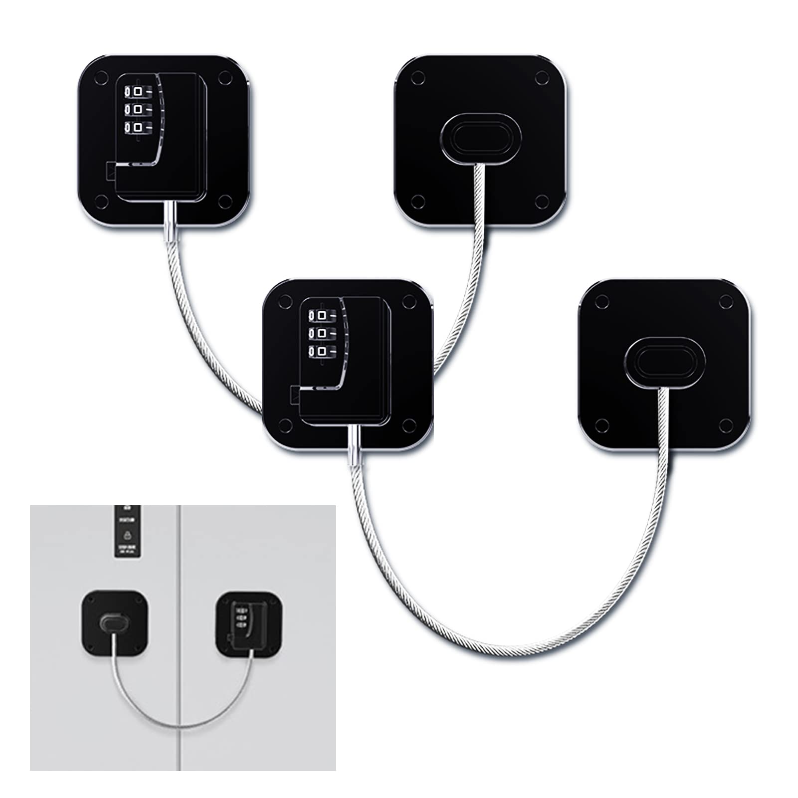 Refrigerator Lock with Password, Fridge Locks,Lock for Fridge Freezer, Cabinets and Drawers, Air Oven Air Fryer, Closets, Windows, 2 Pack Refrigerator