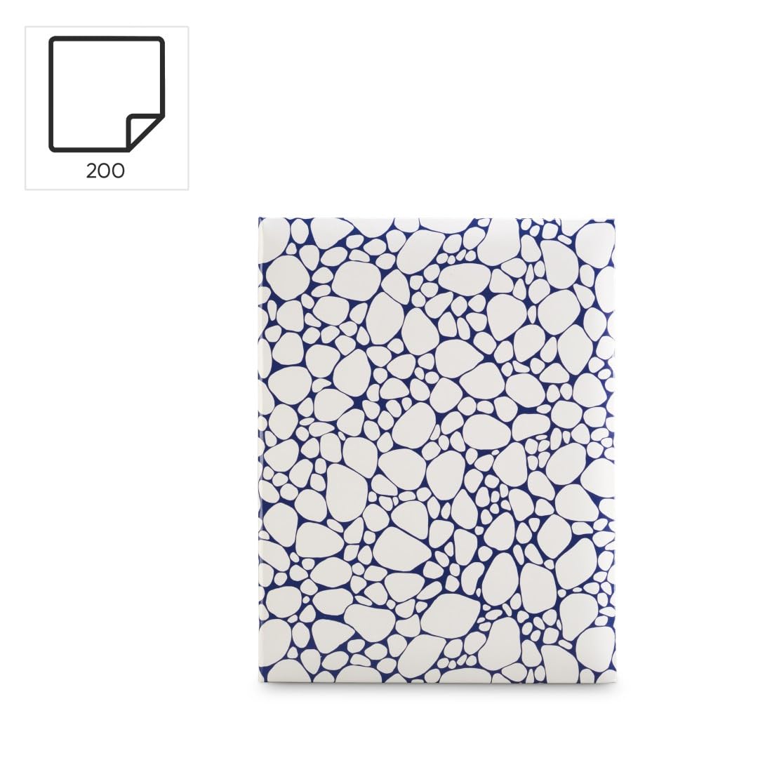 Hama "Pepples" Photo Album with Pocket (200 Photos 10 x 15 cm, 100 Pages, Size 19 x 25 cm, CD Pouch, Pebble Pattern) Blue & White - Image 2