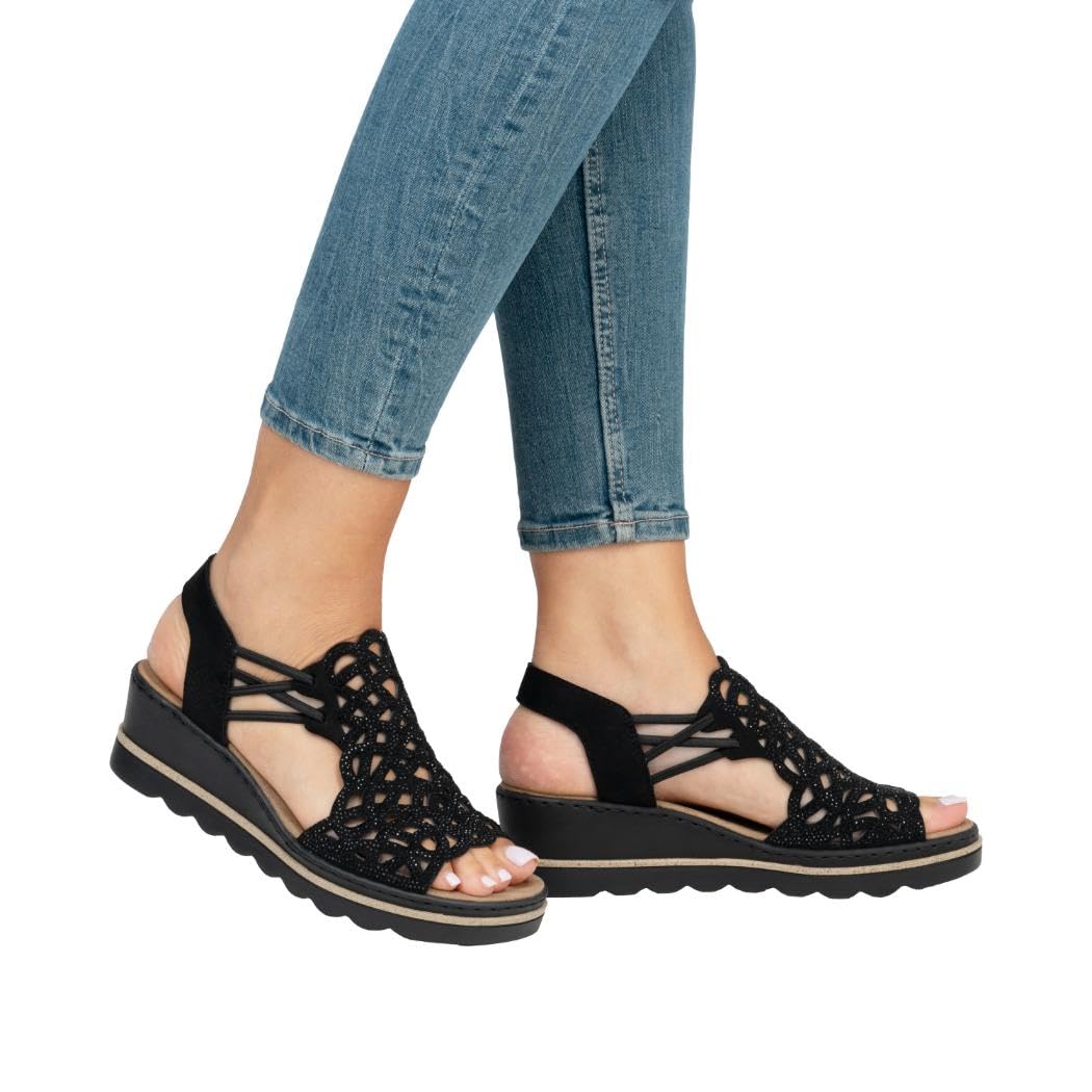 Rieker 67465 Sandales compensées Femme