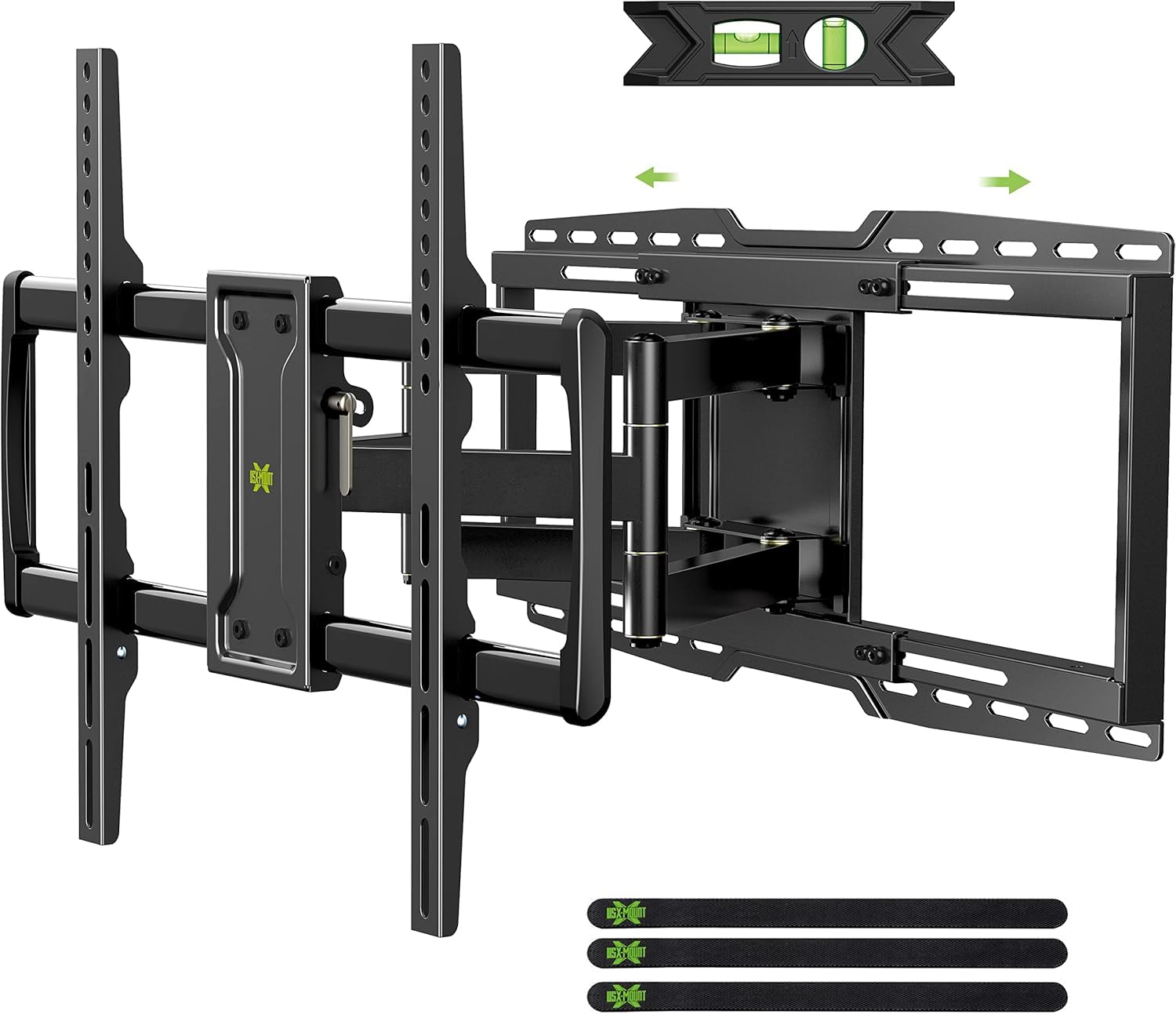 USX MOUNT Full Motion TV Wall Mount Bracket for Most 32-90 Inch TVs with Sliding Design for Centering, Holds up to 150lbs, Fits 16, 18, 24 inch Studs with Swivel Articulating Arms up to VESA 600x400mm