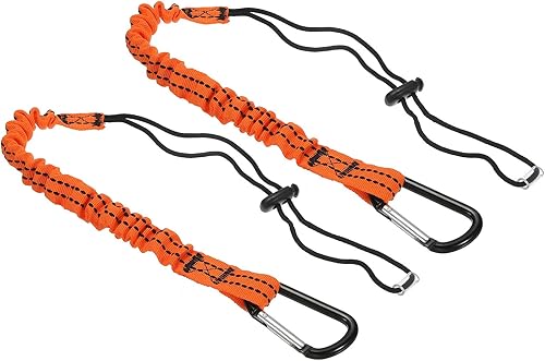 PATIKIL Cordón para herramientas con gancho en D, paquete de 2 correas de seguridad de 24 pulgadas de 0.8 pulgadas de ancho para protección contra