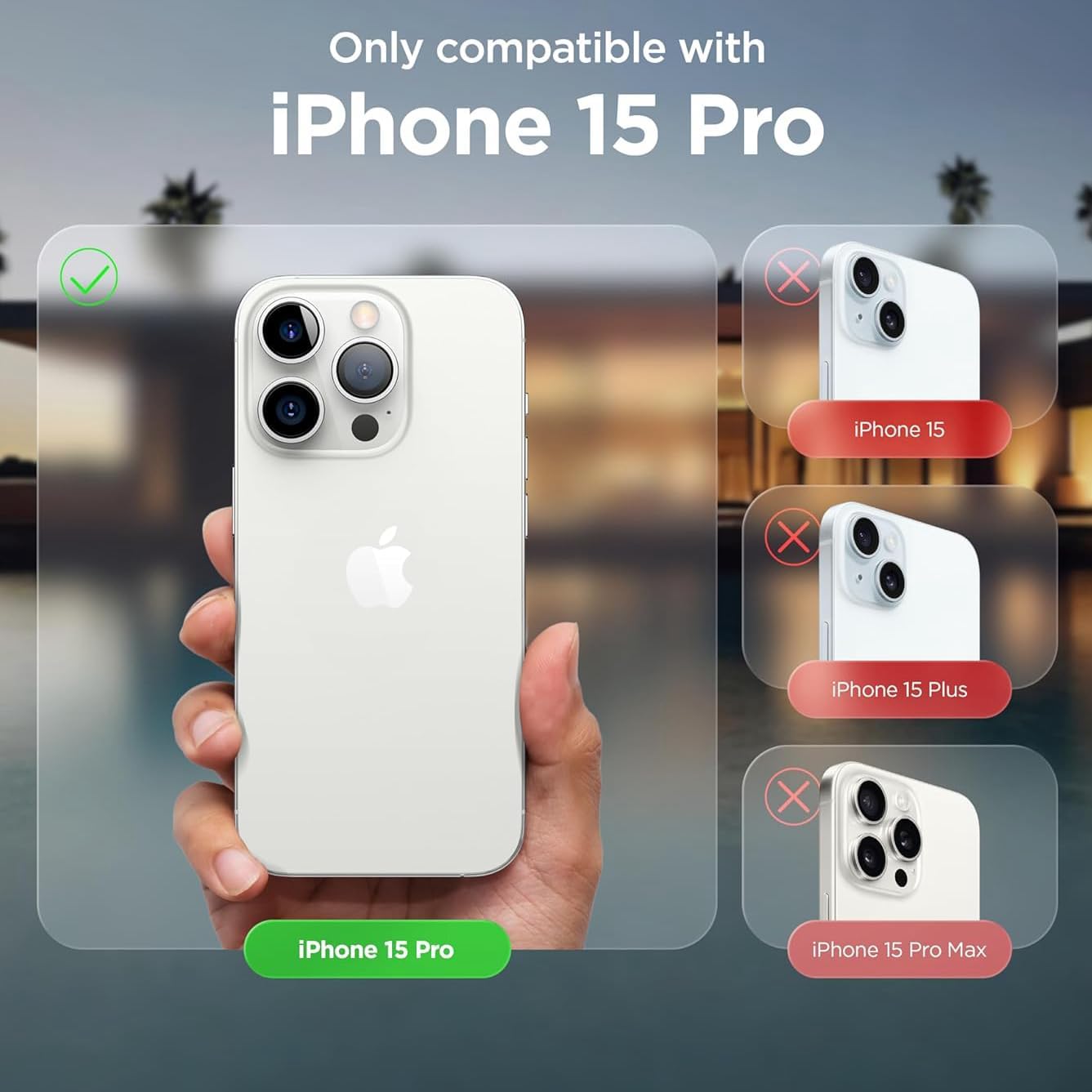 MC Fashion for iPhone 15 Pro Case, Cute Cartoon 3D Cat Ears Whiskers Soft Silicone Protective Cover for Women Girls (Black) - Image 2