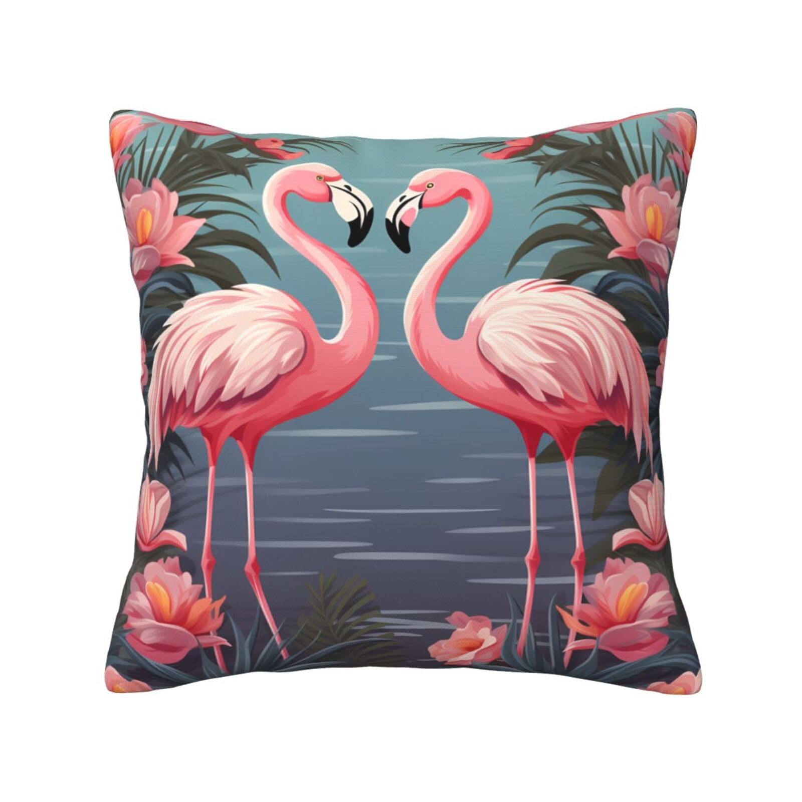 FodPand Flock of Tropical Flamingos Throw Pillow Covers 16"X16" Super Soft Cozy Pillows Case Morden Decorative Cushion Cover for Sofa Couch Bed Home Decor