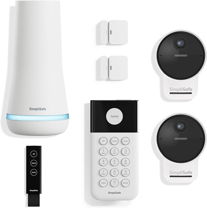 Sistema de seguridad para el hogar con cámara exterior inalámbrica de 7 piezas - Monitoreo profesional opcional 24 horas al día, 7 días a la semana - Sin contrato - Compatible con Alexa y Google Assistant