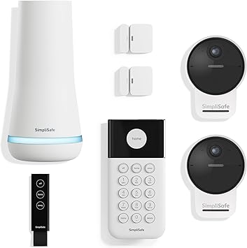 SimpliSafe 7 Piece Wireless Outdoor Camera Home Security System - Optional 24/7 Professional Monitoring - No Contract - Compatible with Alexa and Google Assistant