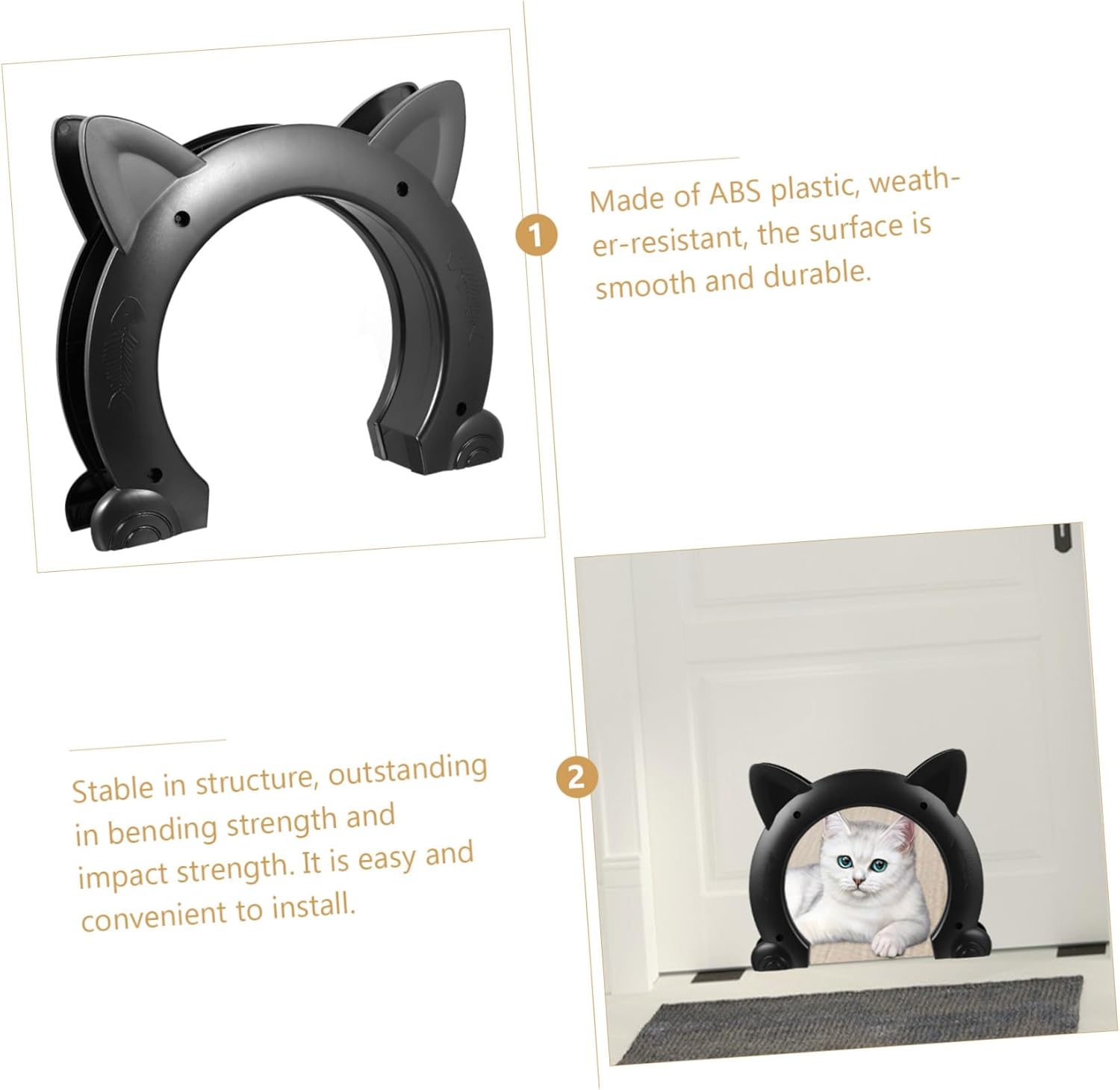 Pet Door Tunnel for Interior Doors Two-Way Plastic Pet Entry Simple Install Cat Corridor for Dogs and Cats Convenient Indoor Gate