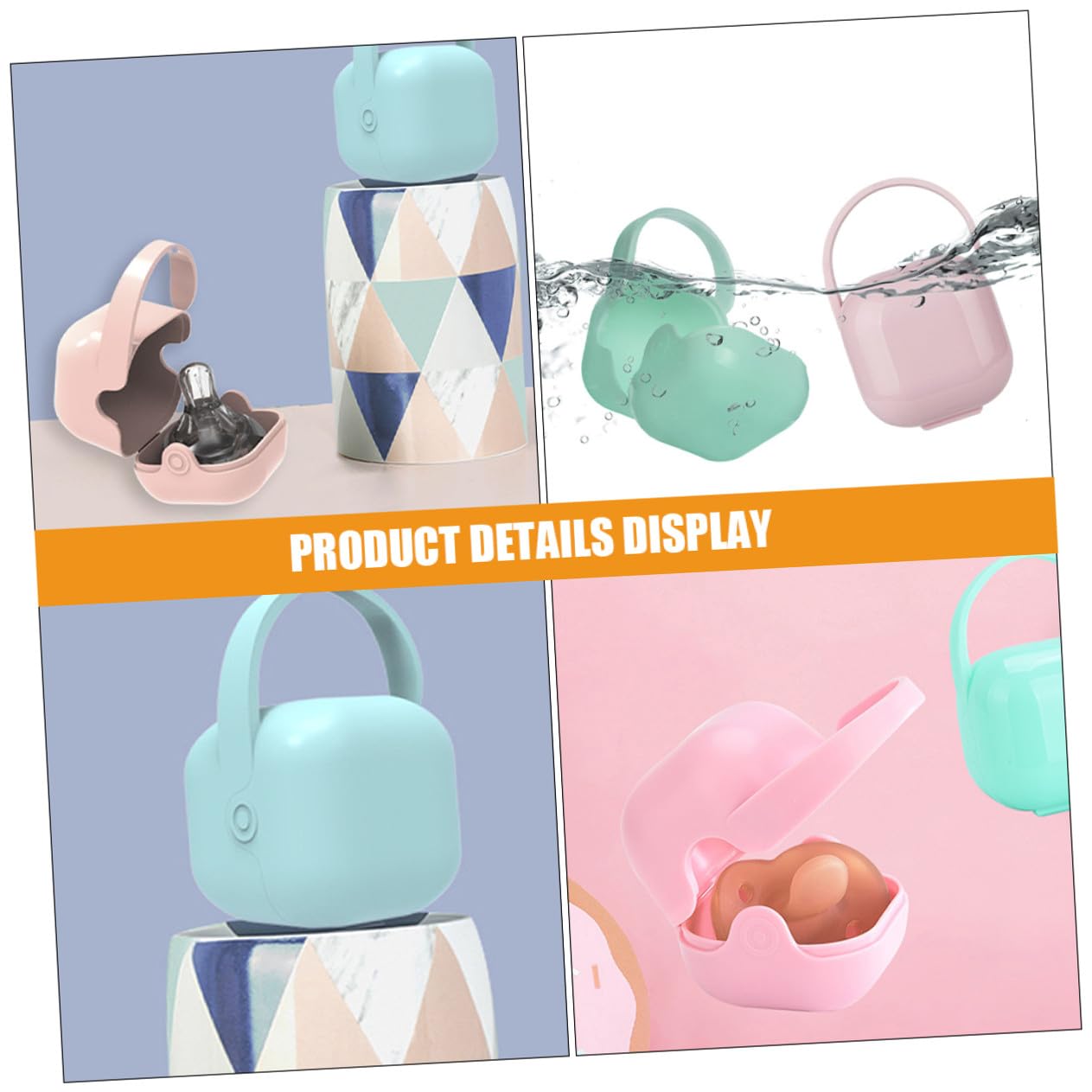 8pcs Portable Organizer Case, Pp Pacifier Storage Box with Handle for Travel, Universal Pacifier Holder Suitable for Newborns and Infants