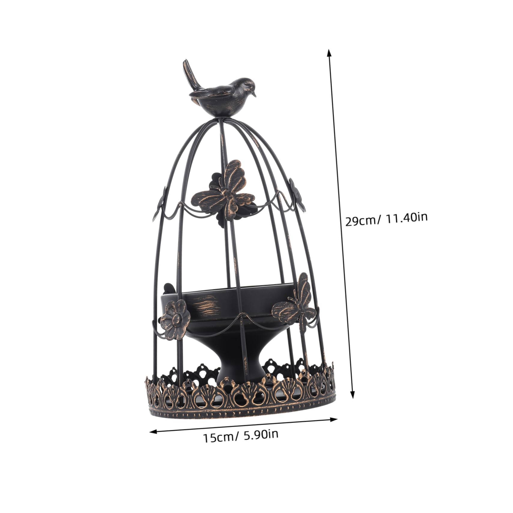 Alipis Retro Kerzenhalter in Vogelkäfigform aus Eisen mit Schwarzer Farbe und Filigranem Design für Kreative Hochzeits und Landhausdekoration