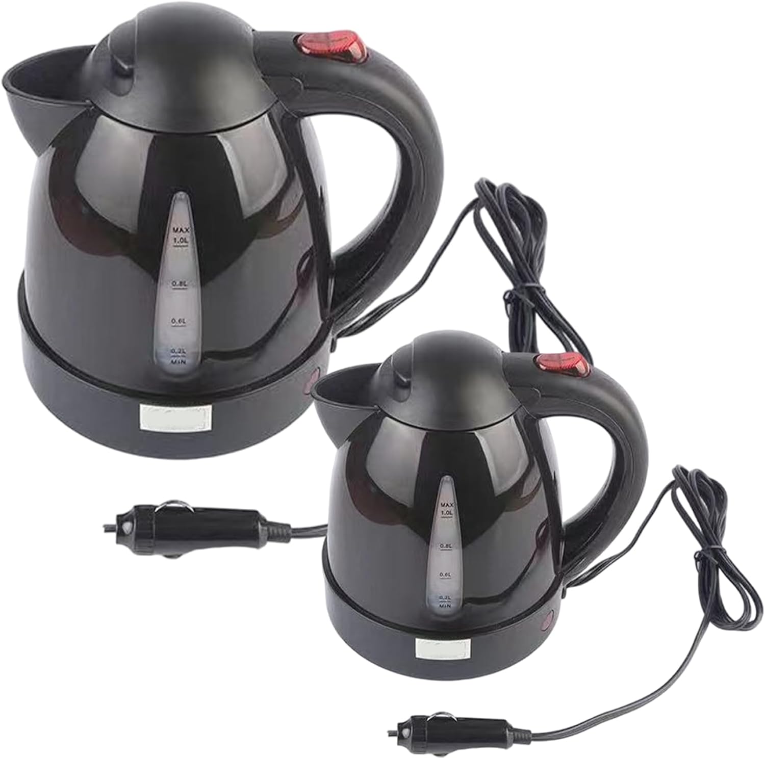Electric Water Heater, 1000ml Portable Car Kettle with Stainless Steel Chassis, Insulated Travel Electric Kettle for Indoor, Outdoor, 12V