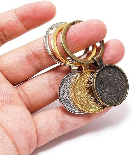 Miniatura 43 de Bandejas colgantes de bisel redondo, cabujón, base en blanco para manualidades, fotos, joyas, hallazgos, fabricación de accesorios, Plata Plata