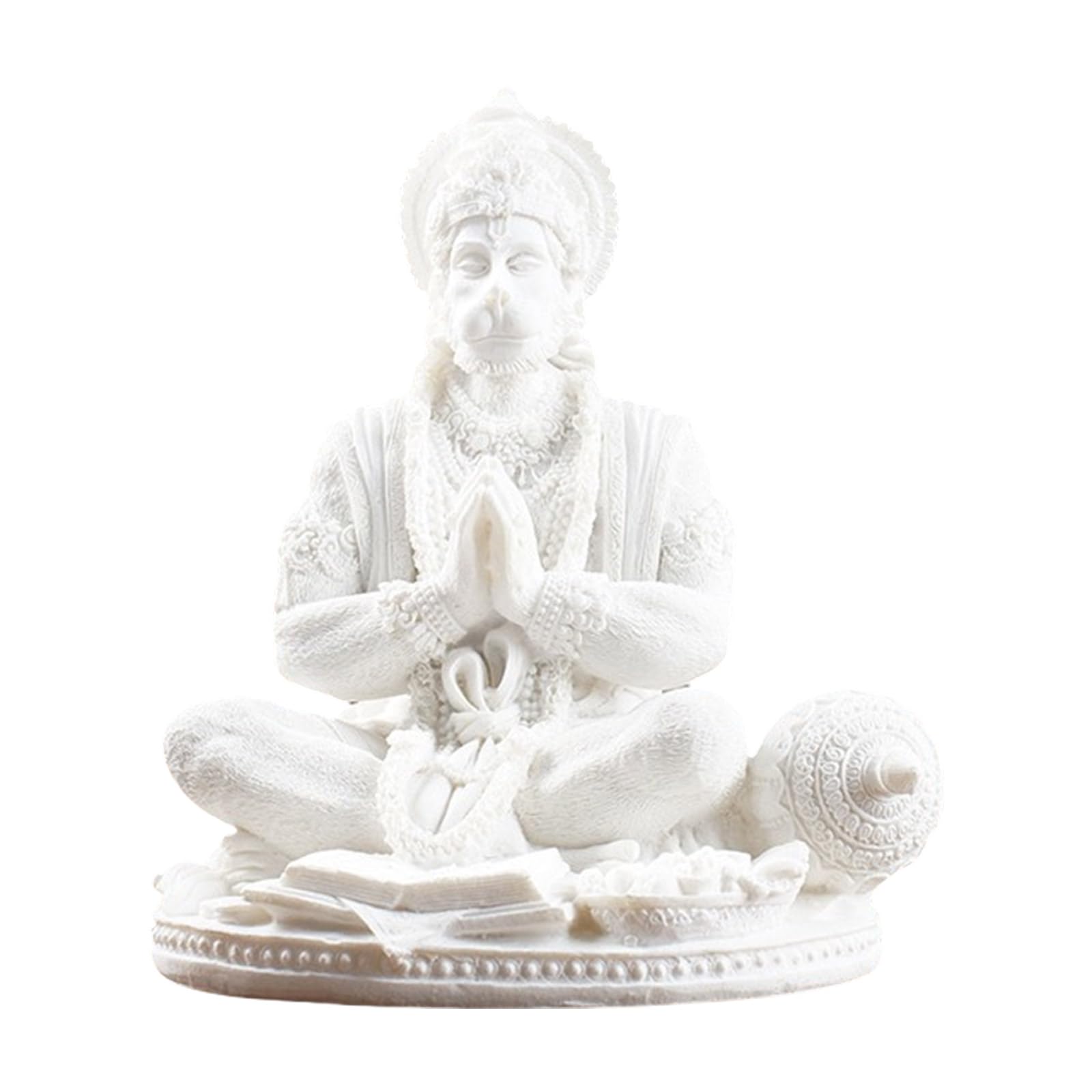 ljhnba Meditating Buddhas Sculpture Resins Hanuman Statue Hindu God of Strength Figurine Spiritual Decors for Home and Decorative Collectible Statue