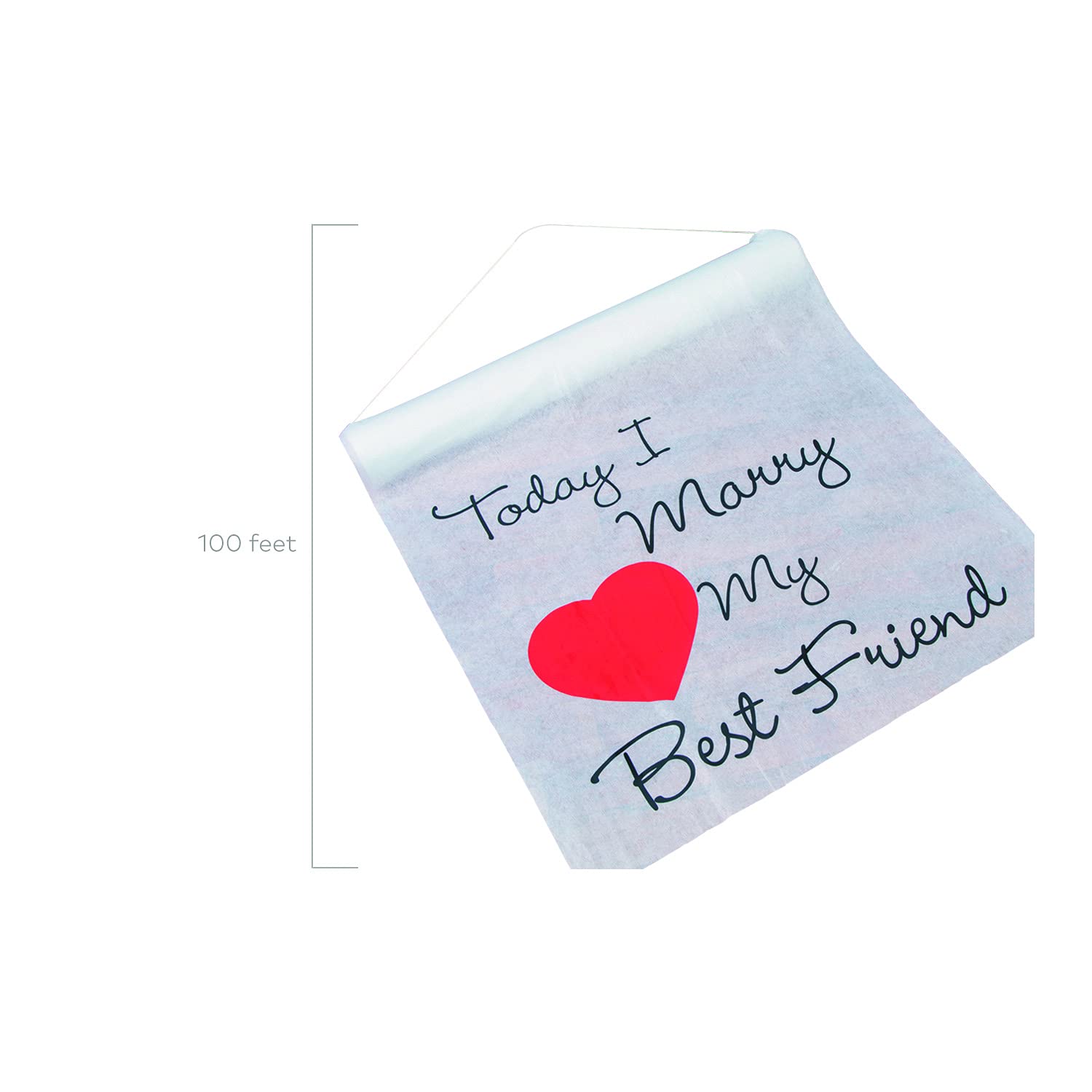 Fun Express Today I Marry My Best Friend Aisle Runner for Wedding (100 ft Long) Indoor and Outdoor Ceremony Decor