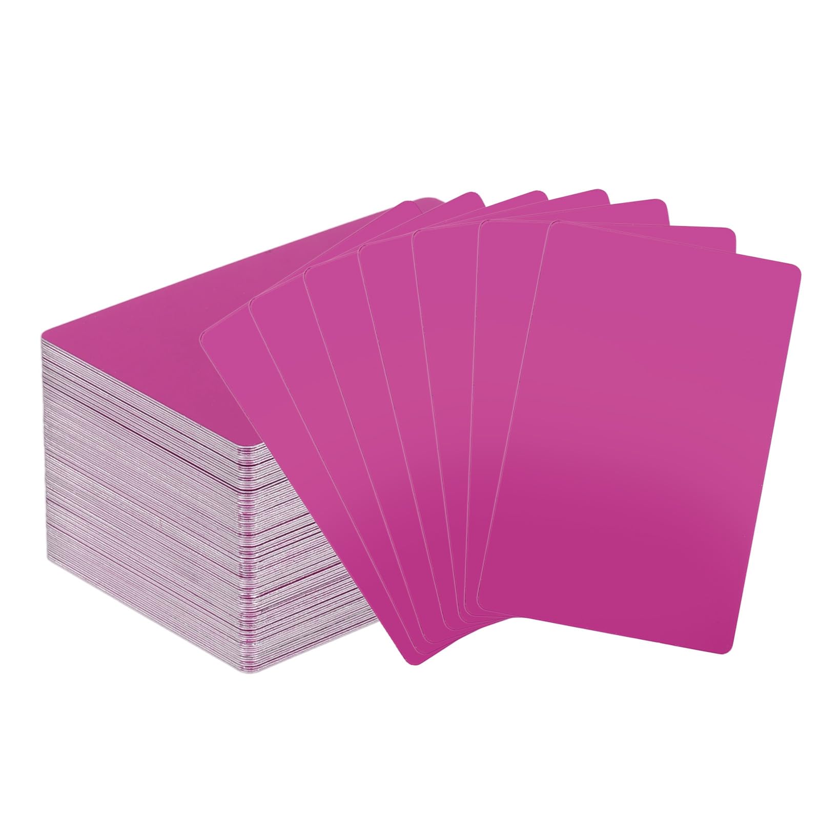 sourcing map 200 tarjetas de visita de metal con grabado láser de aluminio, tarjetas de nombre en blanco (0.4 mm de grosor, morado) – Multiusos personalizadas, para grabador láser CNC, bricolaje