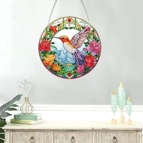 Miniatura 11 de DIY 5D Bee Diamond Painting Kits Hanging Sign Wall Art Sign Bee Diamond Art Suncatcher Window Hanging Ornament Window Pendants Home Garden Wall Door