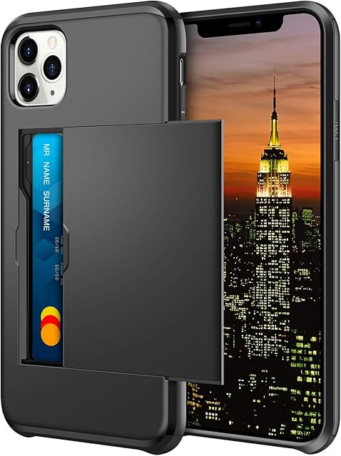 Coolden for iPhone 11 Pro Case Shockproof Case for iPhone 11 Pro Wallet Case Cover Protective Case Heavy Duty Soft Bumper Phone Case Card Holder Slot Wallet Case Cover for iPhone 11 Pro (Black)
