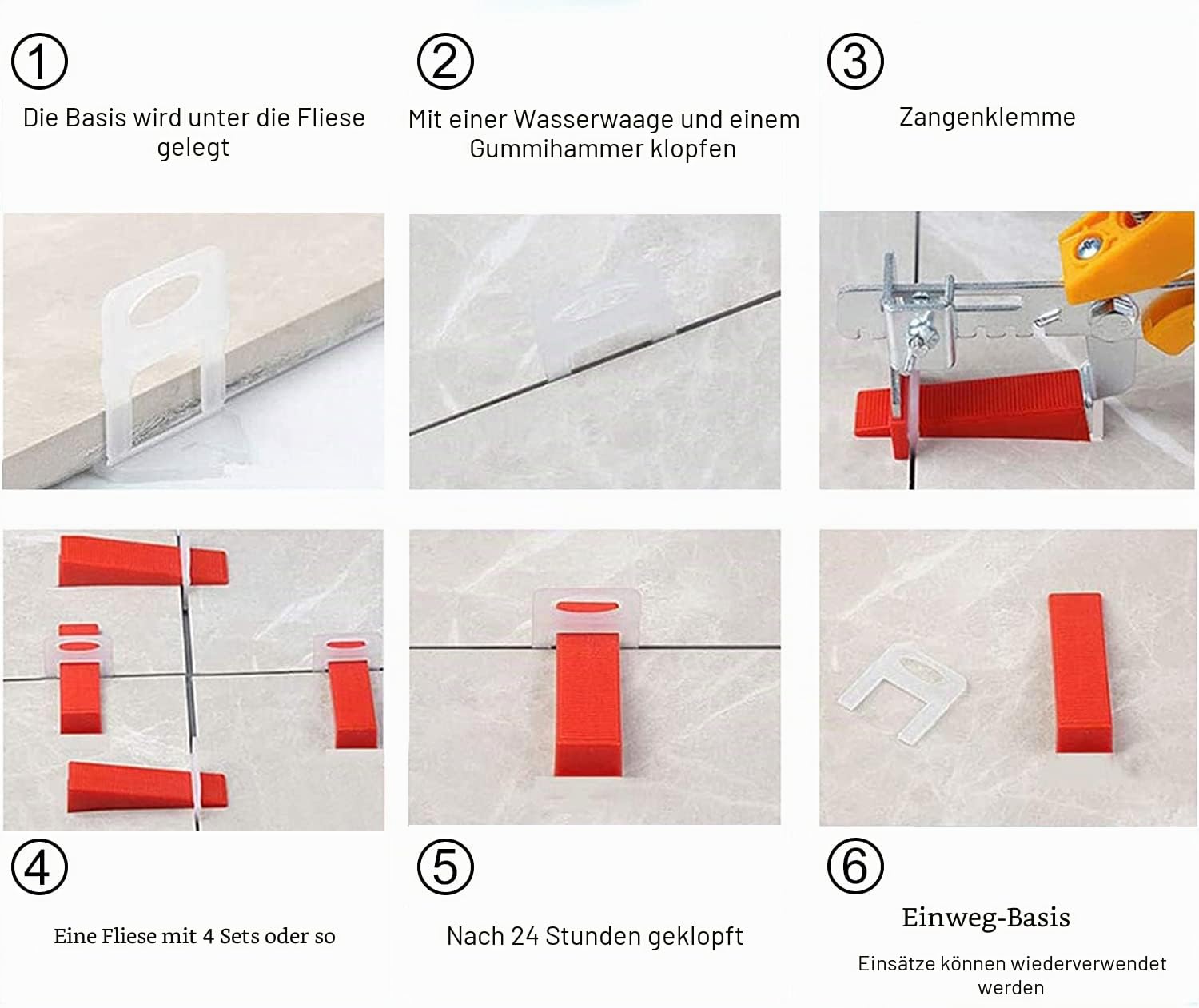 HEQUN Fliesen Nivelliersystem 1.5mm Fugenbreite fliesen verlegehilfe nivelliersystem, 400 Zuglaschen, 100 Keile Für Fuge Fliesenhöhe 3-12mm (1.5mm)