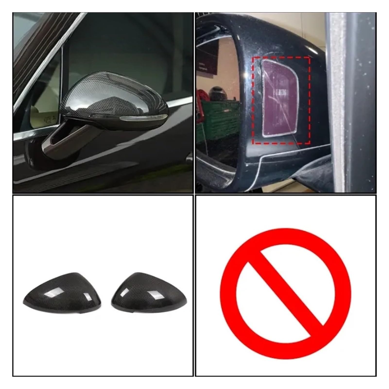 Carbon Fiber Outside Rearview Mirror Protective Cover Sticker Compatible for Porsche Macan 2011-2021 Car Exterior Accessories Red — view 5