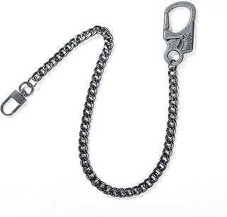 Wallet Chain, Heavy Duty Pocket Chain with Round Clasp, Men Chains for Keys, Jeans, Purse and Handbag(Black)
