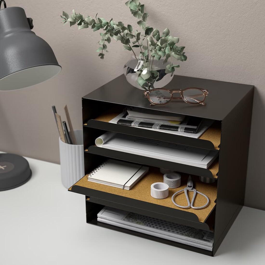 Amazon.co.jp: IKEA (イケア) ハルヴマッタ レタートレイ - チャコール