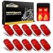 Partsam 10Pcs 4" Inch Red Double Bubble Bullseye Led Side Marker Clearance Light 10 Diodes Surface Mount Waterproof 12V 4" Rectangular Rectangle Tiger eye Led Marker Lights for RV Truck Camper Sealed