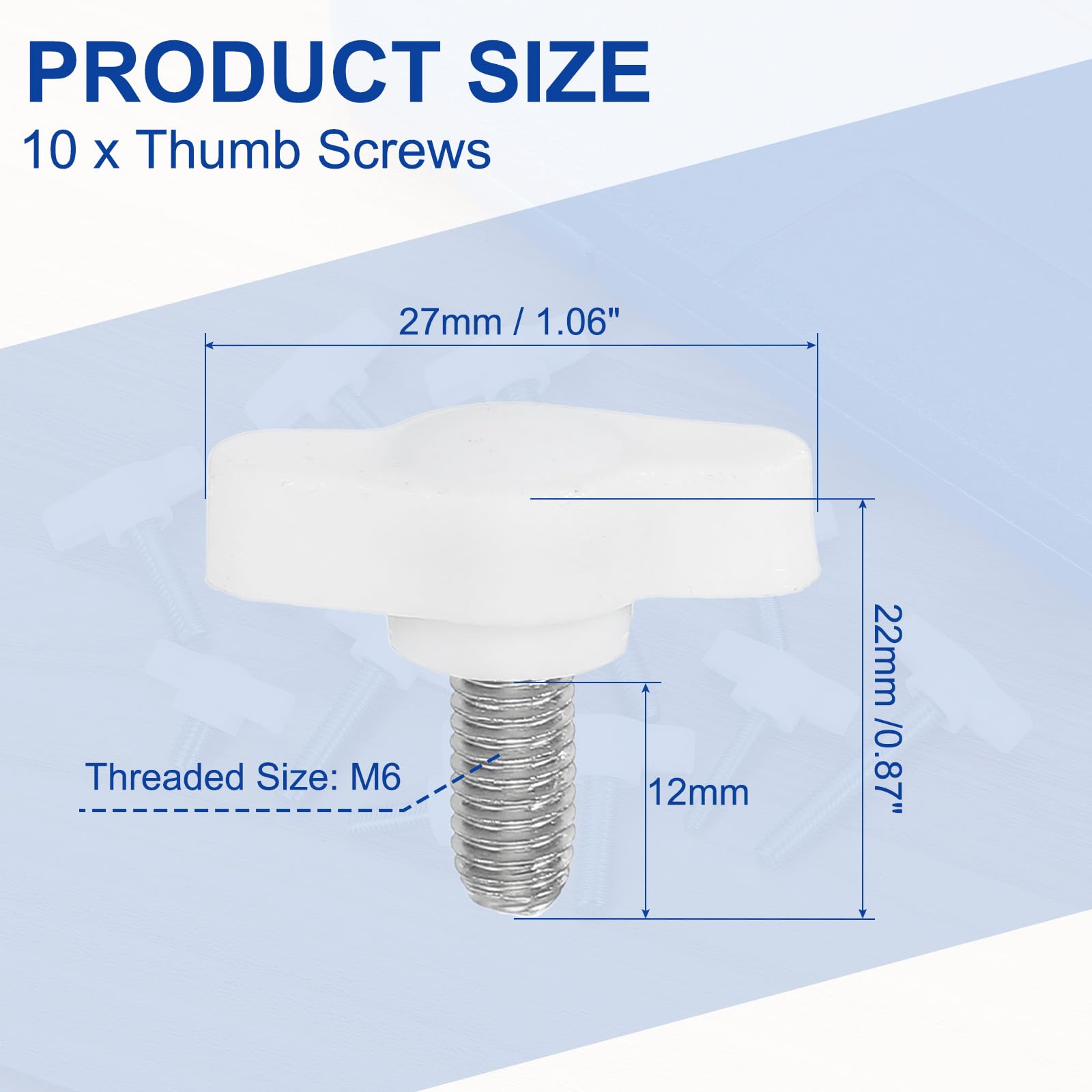PATIKIL 10 Pcs t Wing Knobs Thumb Screws - Image 2