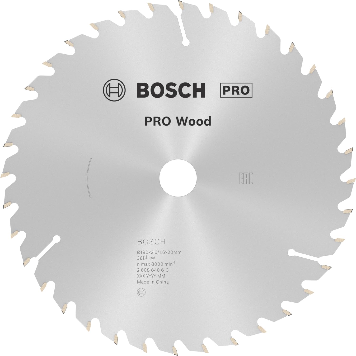 Bosch PRO Optiline Wood Cutting Saw Blade 190mm 36T 20mm