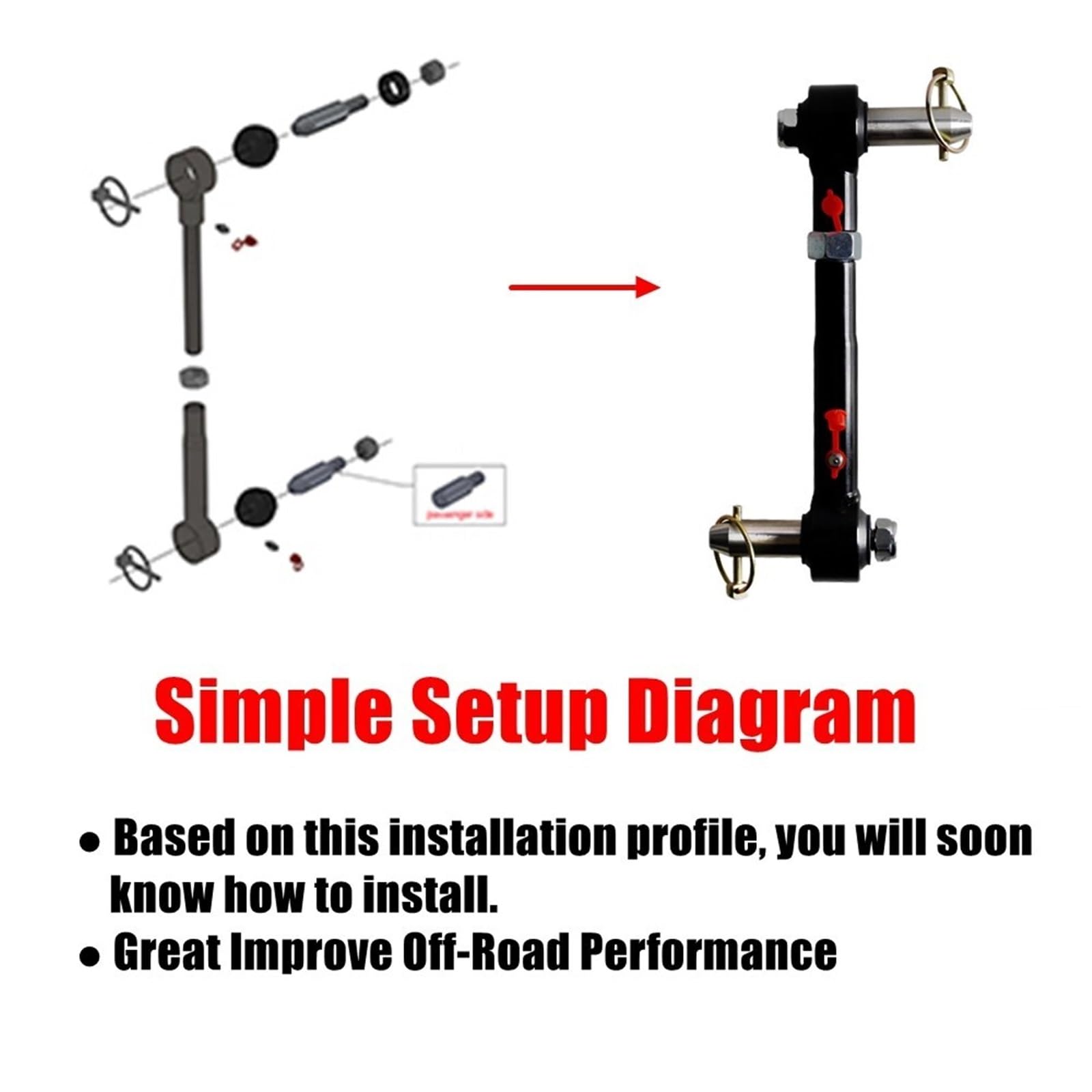 Biellette barra stabilizzatrice Adatto per Jeep Wrangler JK JKS 2/4 porte 2007-2018 Auto PRC-1010A Sollevatori regolabili Collegamenti per barre stabilizzatrici anteriori Disconnetti