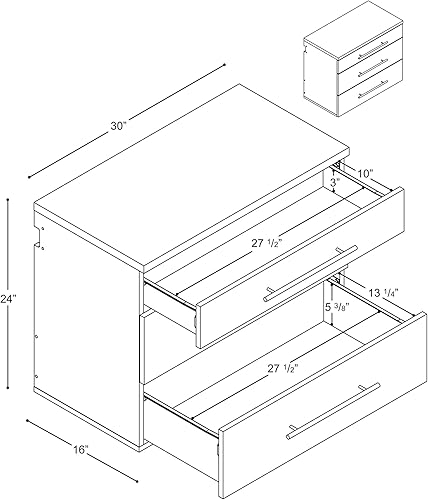 Miniatura 3 de Prepac GSCW-0730-1 Gabinete de almacenamiento con base de 3 cajones color gris claro
