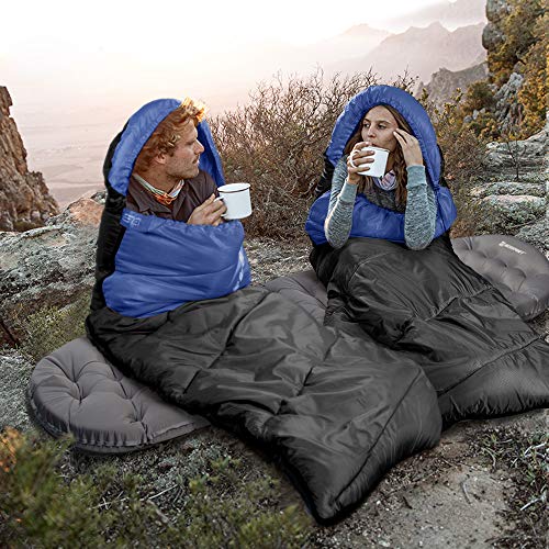 Bessport Saco de dormir 3 estações 4,4 °C/5 ℃ Saco de dormir leve repelente de água para uso externo