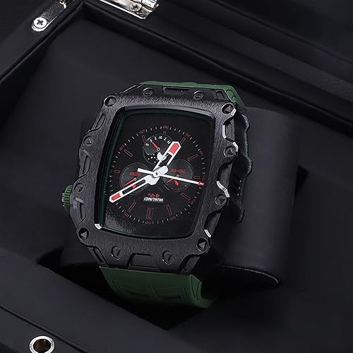 Miniatura 5 de EKINS Correa de silicona + funda para Apple Watch de 1.732 pulgadas, 1.732 pulgadas, funda resistente de metal para iWatch Series 7654SE, modificada