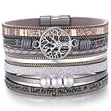 Mom Gifts, Wrap Boho Leather Tree of Life Bracelets, Birthday Christmas Jewelry Gifts for Mom from...