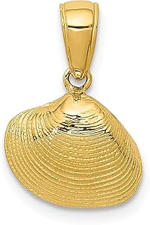 Colar de ouro amarelo 10 k pequeno concha do mar sereia joia náutica pingente pingente colar à beira-mar joias finas para mulheres presentes para ela, Ouro amarelo