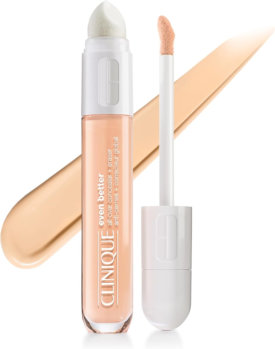 Maquillaje corrector + borrador de cobertura completa Even Better de Clinique para ojeras | Con Ácido Hialurónico + Cafeína | Hidratante, Iluminador + Desinflamante
