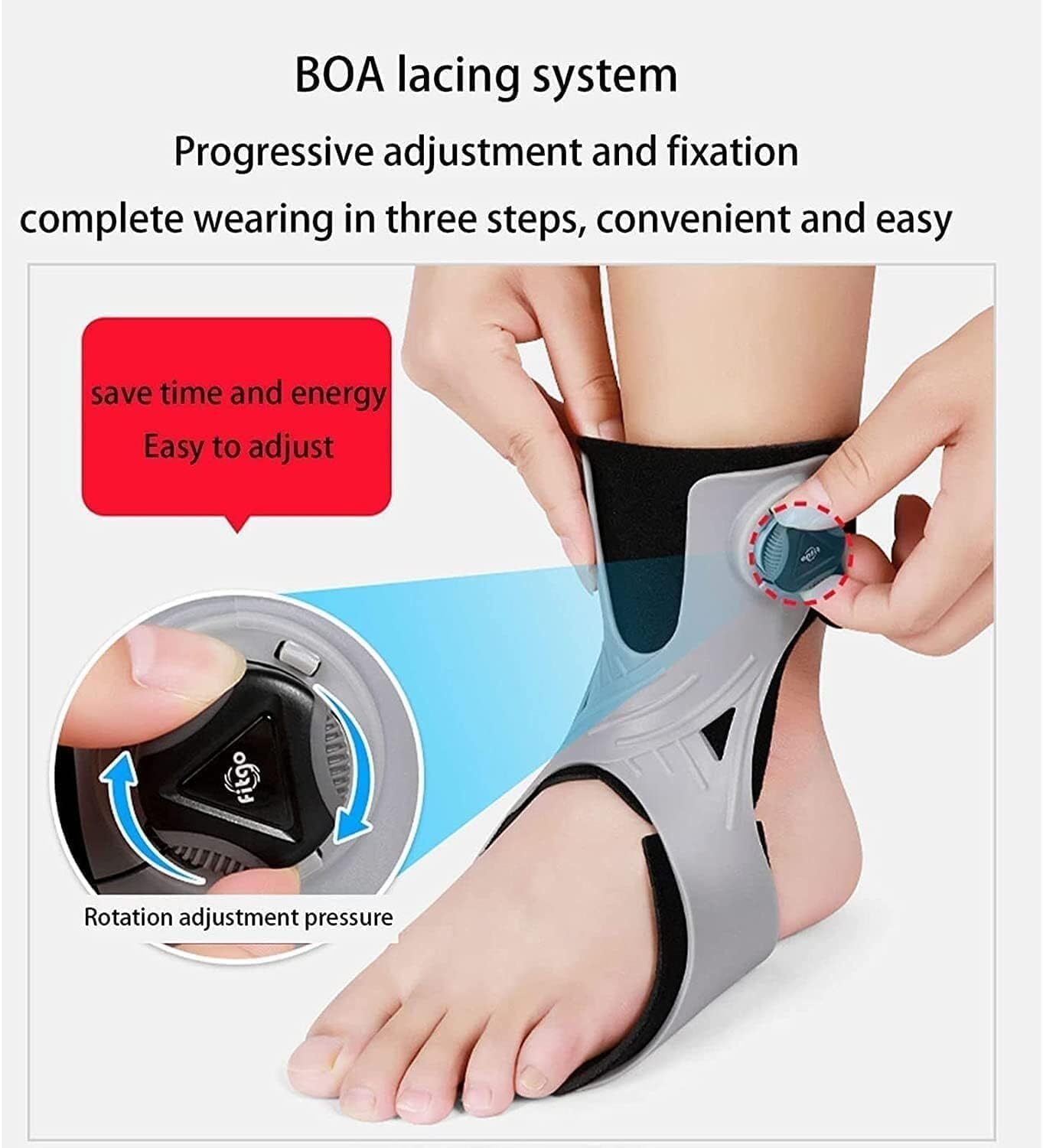 Ortesis para pie caído, ortesis de tobillo, ortesis AFO, soportes para fascitis, férulas para hemiplejía, zapatos para accidente cerebrovascular, estabilizador para caminar.(Right foot,Large)