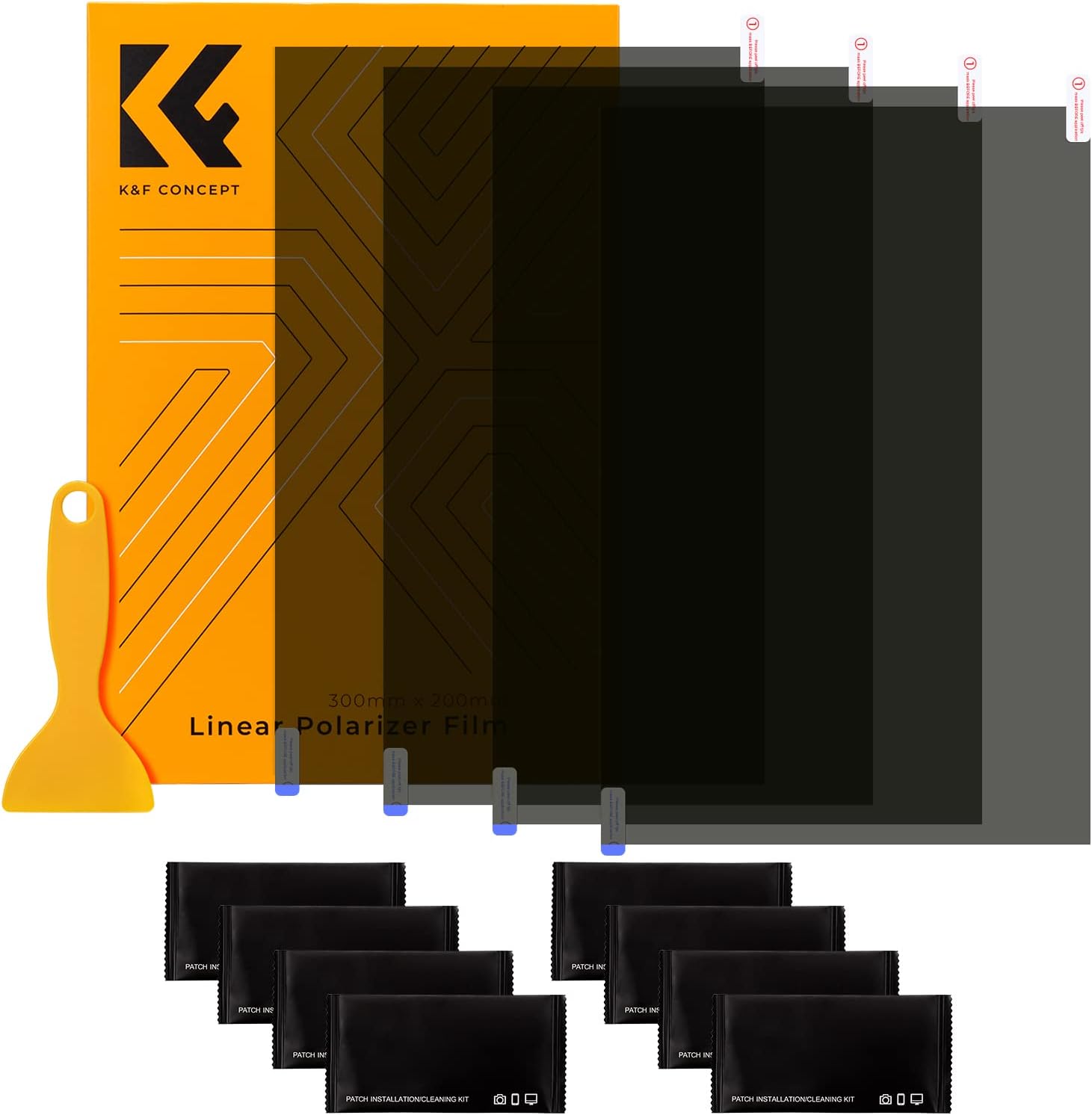 K&F CONCEPT 1PCS Linear Polarization Sheet Adhesive Polarizer Linear Polarizing Filter 300 * 200mm