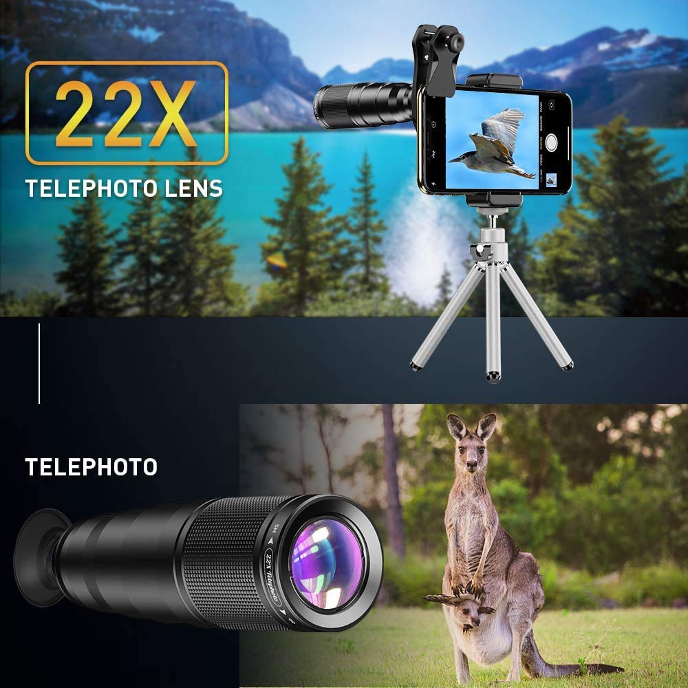 Kit De 6 Lentes Para Móvil – Ojo De Pez 205°, Gran Angular 140°, Macro 25x, Filtros CPL, ND32 Y Estrella – Clip Universal