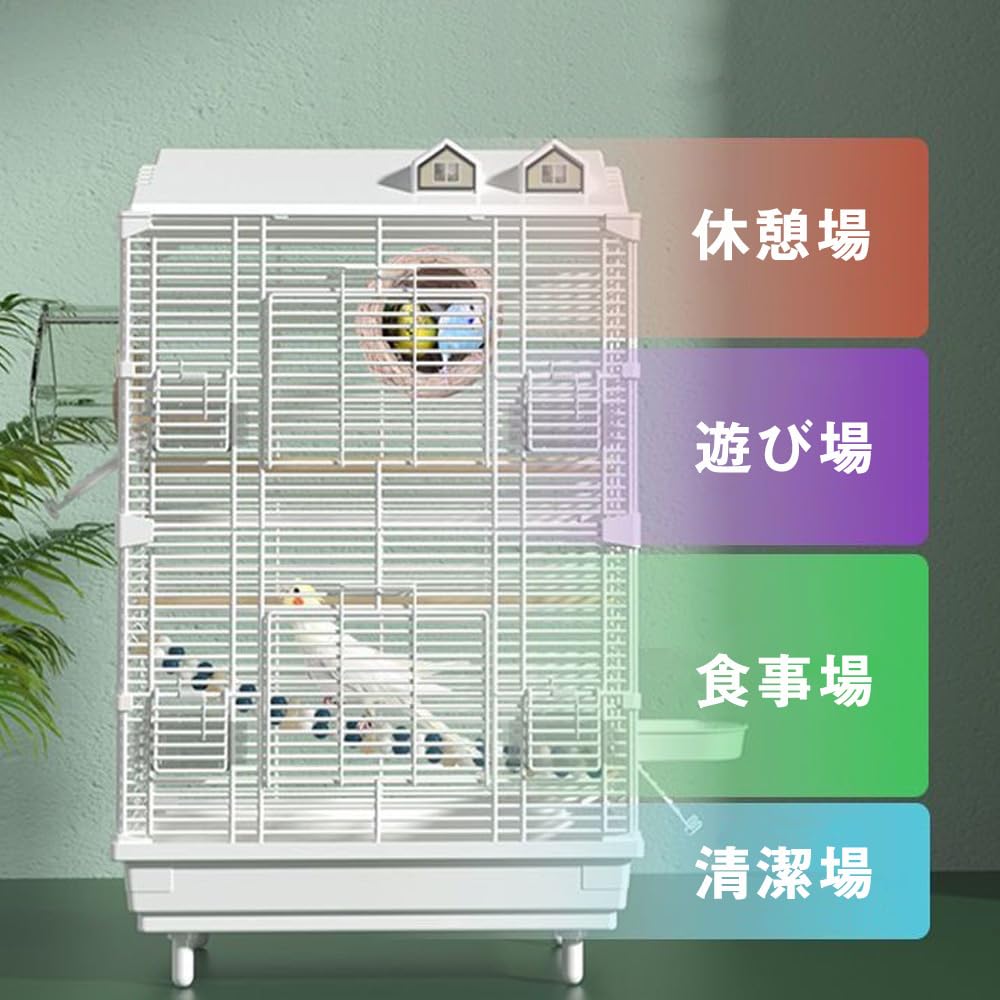 鳥、インコのアイアンケージ③ Amazon | 【ALLFORWAN'sLIFE】 プレビューペット 鳥ケージ アイアン