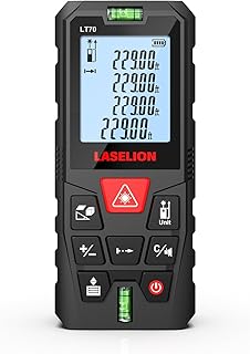 Télémètre Laser Mètre Laser 70M Numérique, Haute précision, Modes de Mesure Multiples, Niveau à Bulle intégré et Fonction Silence LASELION LT70