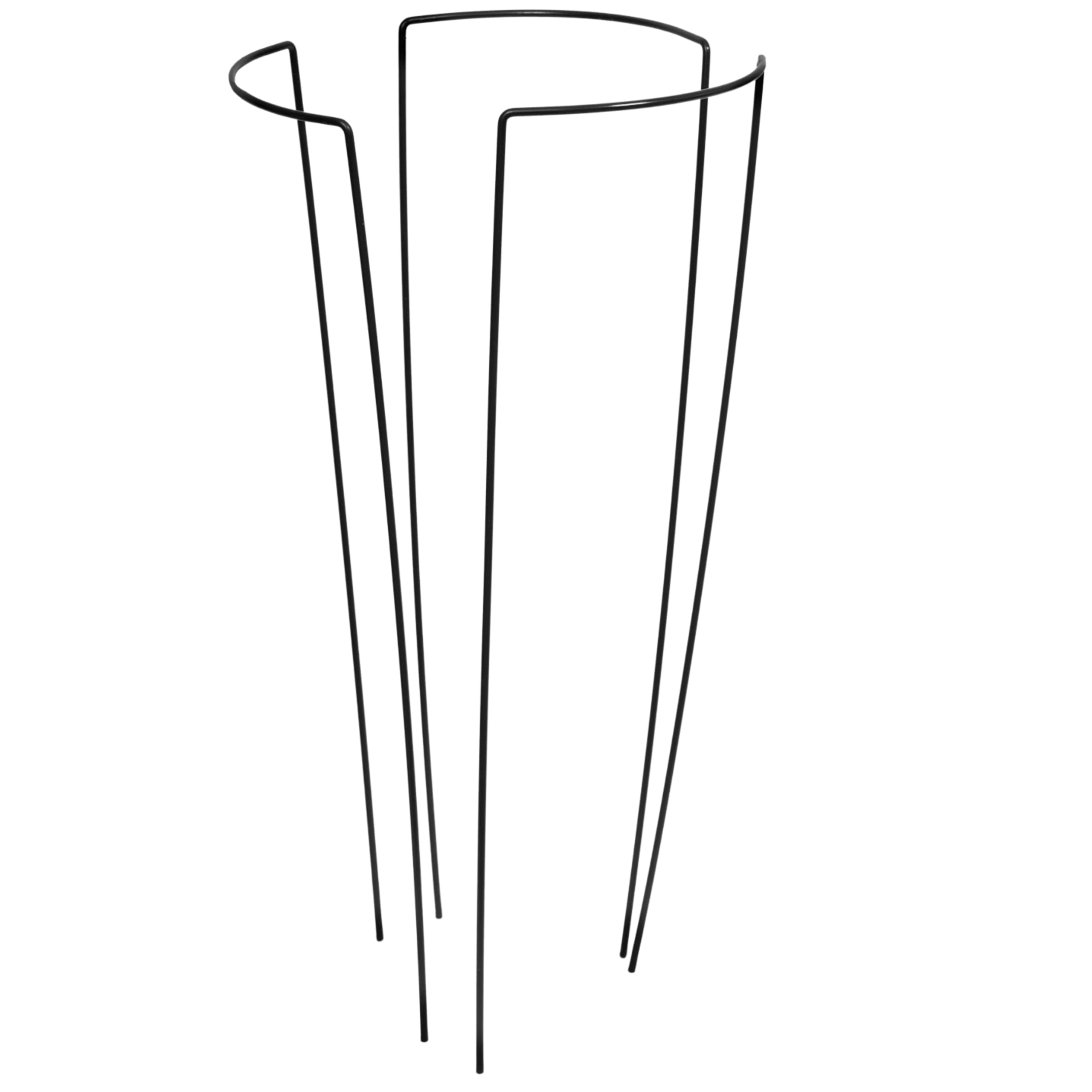 Pflanzenstütze Metall 3er Set – Halbrunde Staudenhalter für Pfingstrosen Hortensien Rosen und Stauden – Extra Stabile Garten Pflanzenstützen mit Schutzlackierung – EU Qualität (Schwarz, 45cm)