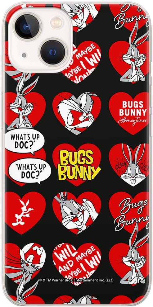 ERT GROUP Mobile Phone case for iPhone 13 Original and Officially Licensed Looney Tunes Pattern Bugs 022 optimally adapted to The Shape of The Mobile Phone, case Made of TPU