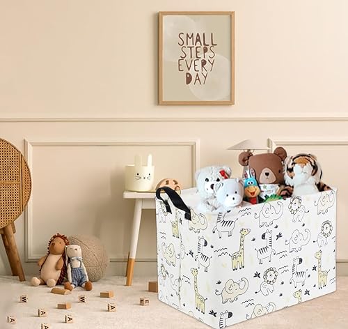 Miniatura 3 de HIYAGON Cesta de almacenamiento para niños, cajas organizadoras de juguetes para bebés para niños y niñas, cesta de regalo de safari vacía para